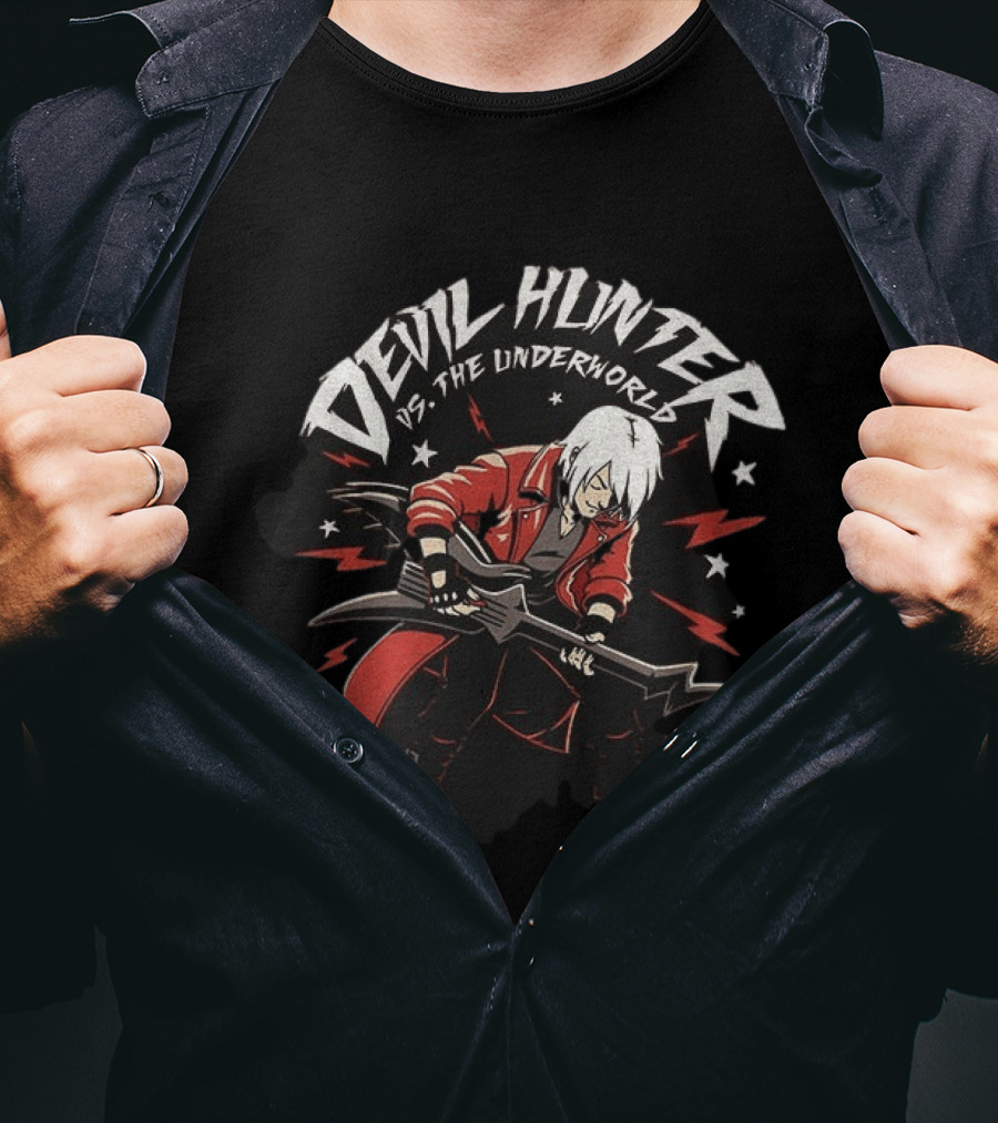 Devil Hunter Vs The Underworld Music Guitar Scott Pilgrim Vs The World T-Shirt
