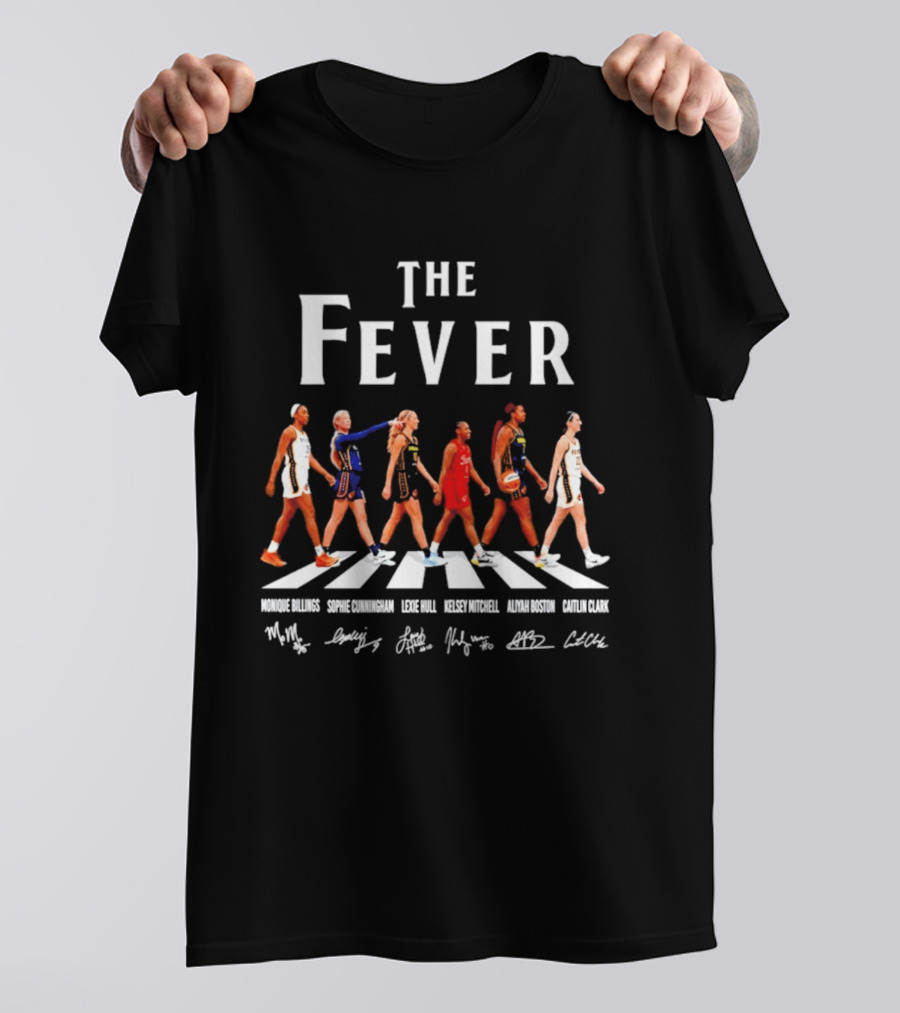 Indiana Fever The Fever Abbey Road N. Ogwumike Stephens Hull Smith Mitchell A. Johnson C. Cox T-Shirt