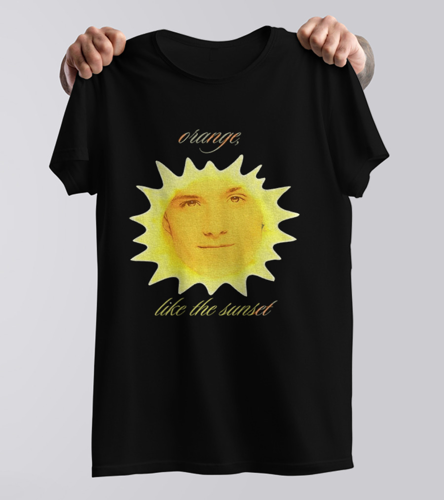 Orange Like The Sunset Face In Sun Design Peeta T-Shirt