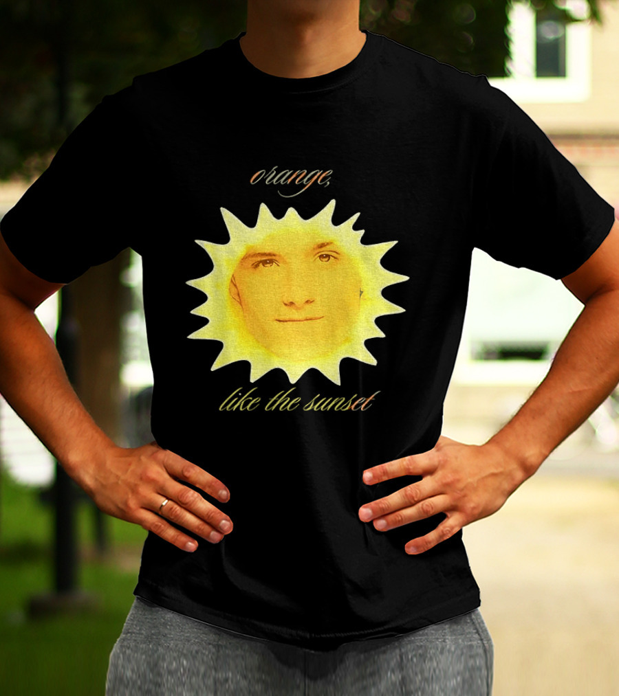 Orange Like The Sunset Face In Sun Design Peeta T-Shirt