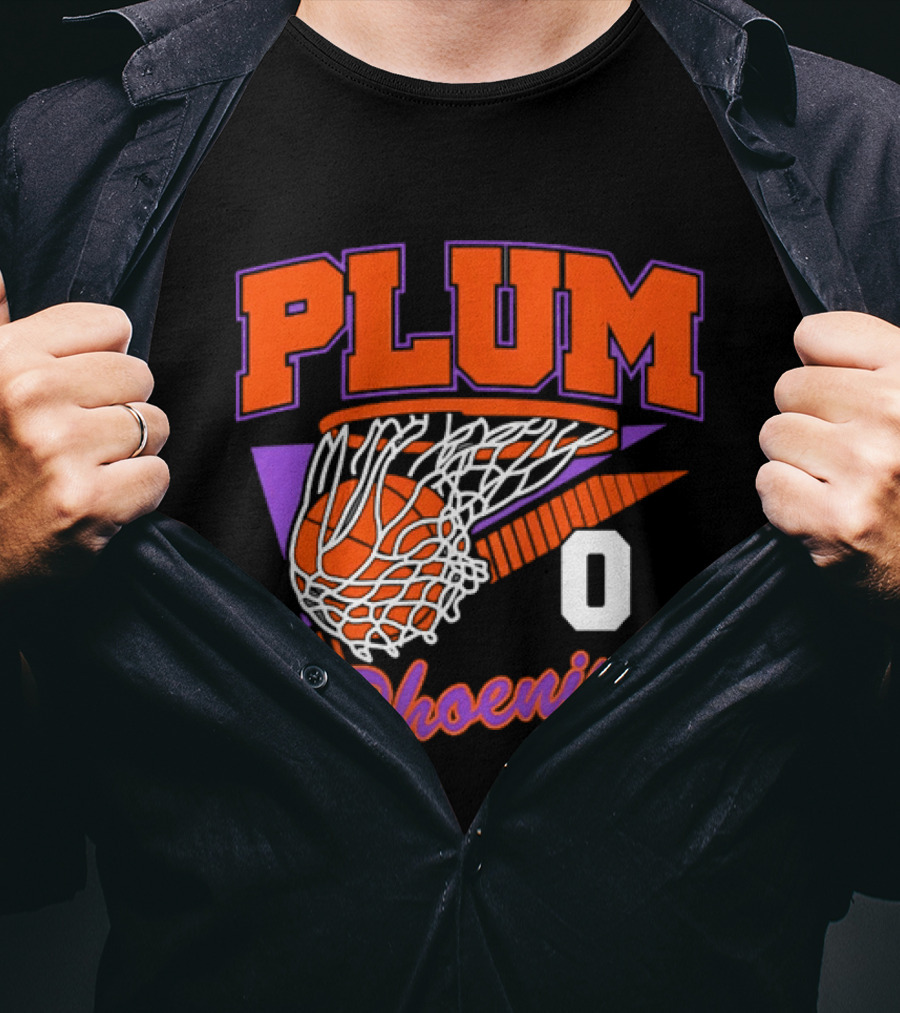 Phoenix Suns Plum Basketball Hoop Net Number 0 T-Shirt