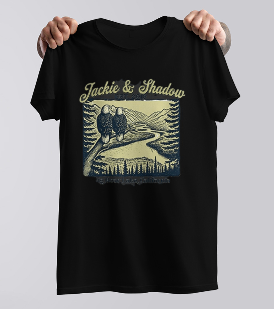 Jackie And Shadow Big Bear Lake Eagles Est 2018 Wildlife Scene T-Shirt