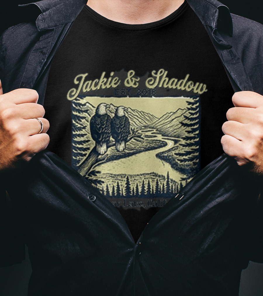 Jackie And Shadow Big Bear Lake Eagles Est 2018 Wildlife Scene T-Shirt