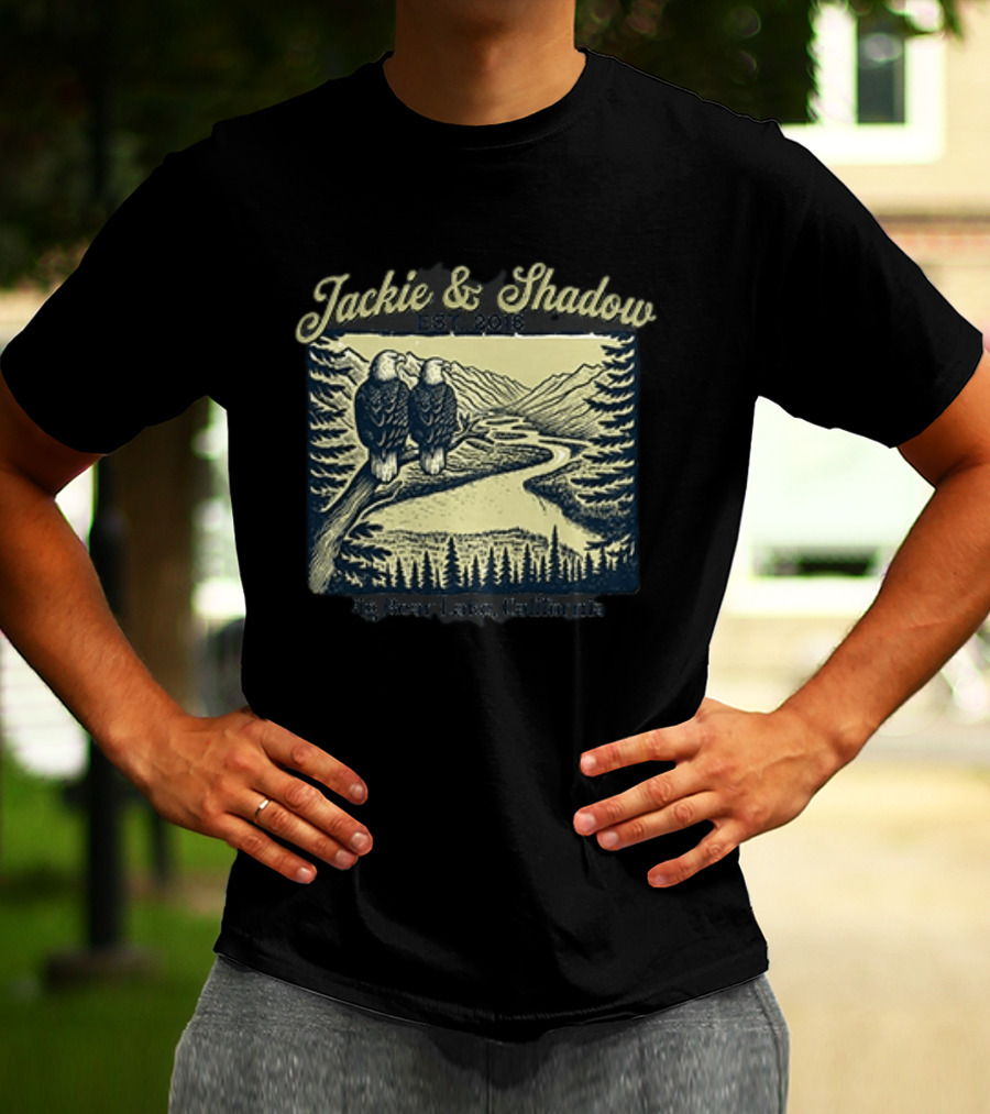 Jackie And Shadow Big Bear Lake Eagles Est 2018 Wildlife Scene T-Shirt