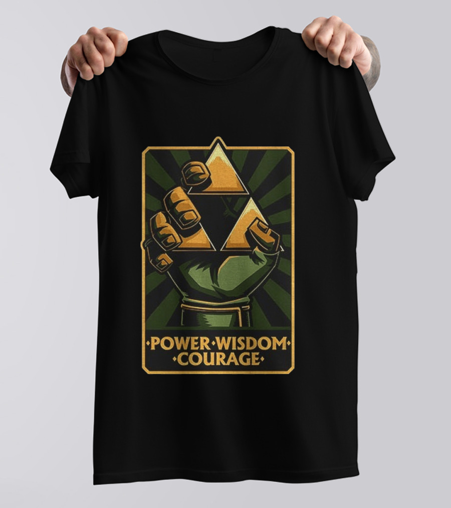 Power Wisdom Courage Triforce Hand The Legend Of Zelda T-Shirt