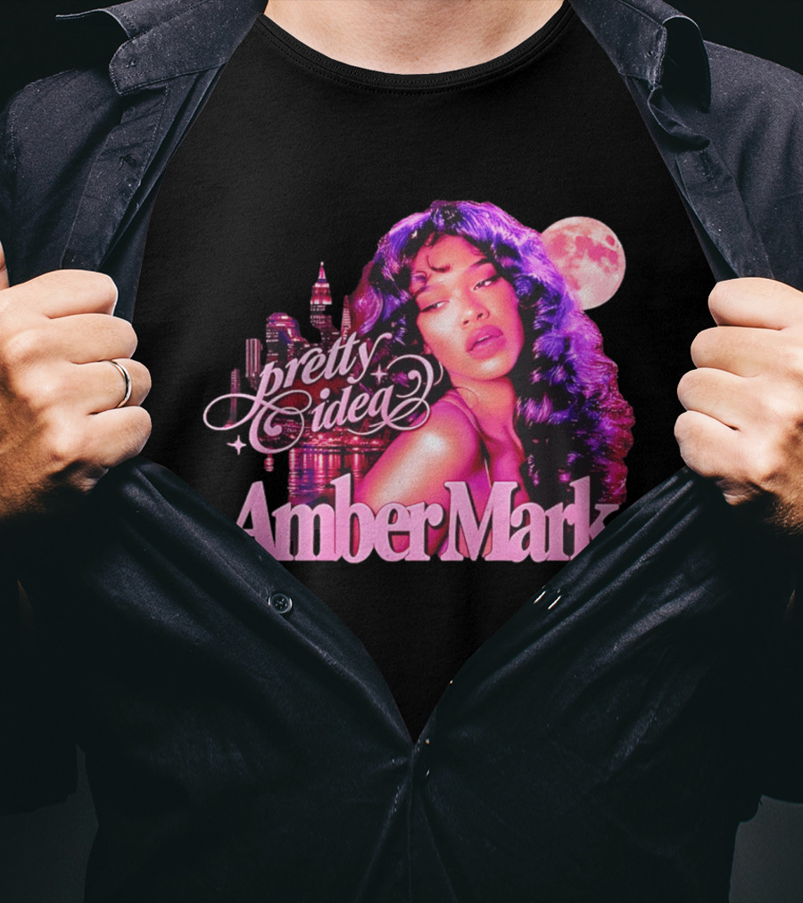 Pretty Idea Amber Mark Woman Moon City Skyline T-Shirt
