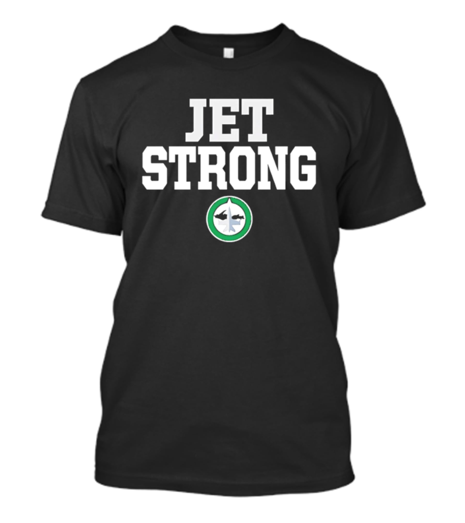 JET STRONG Dark Green Circular Fighter Aircraft T-Shirt
