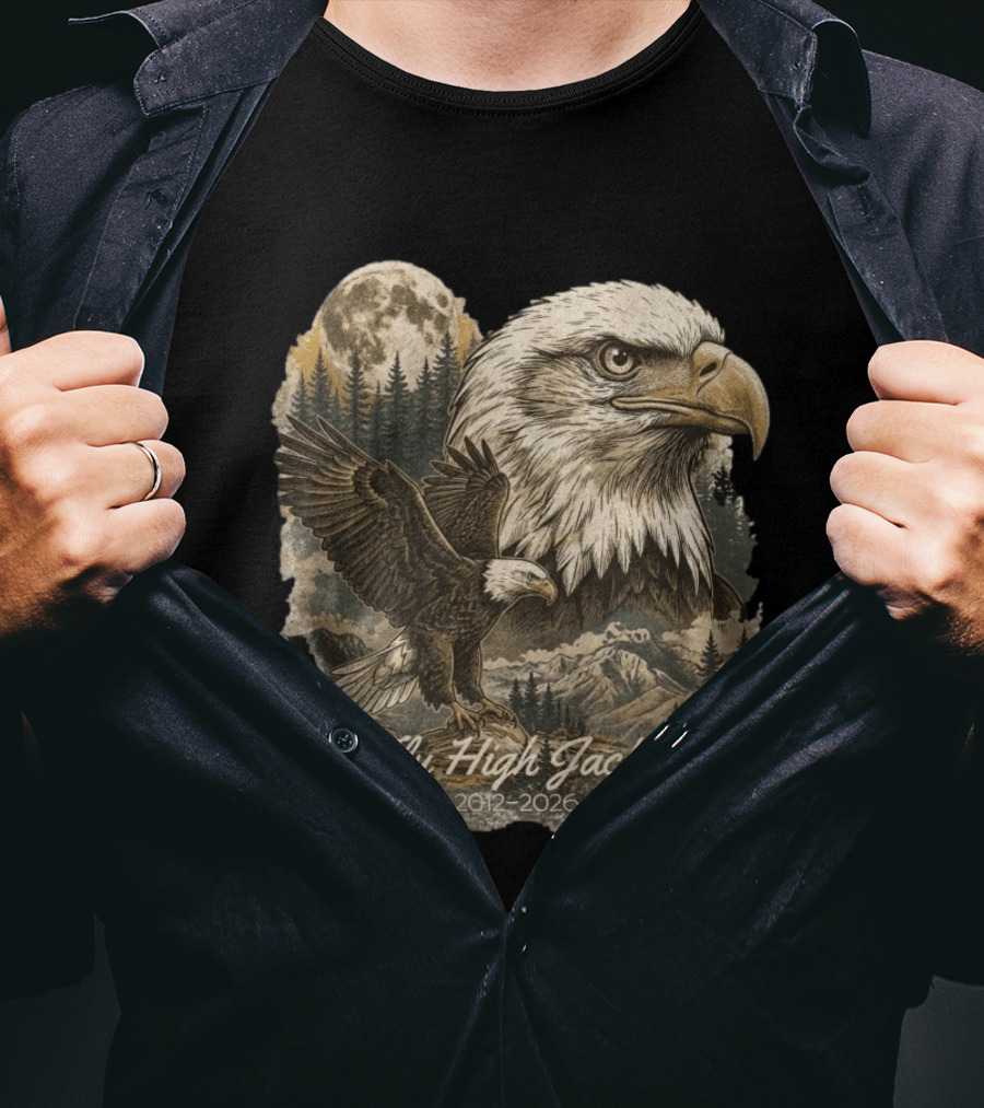 Fly High Jackie 2012 2026 Memorial Bald Eagle Nature Scene T-Shirt