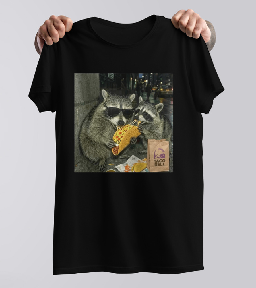 Taco Bell Raccoons Enjoying A Tasty Street Taco Night T-Shirt