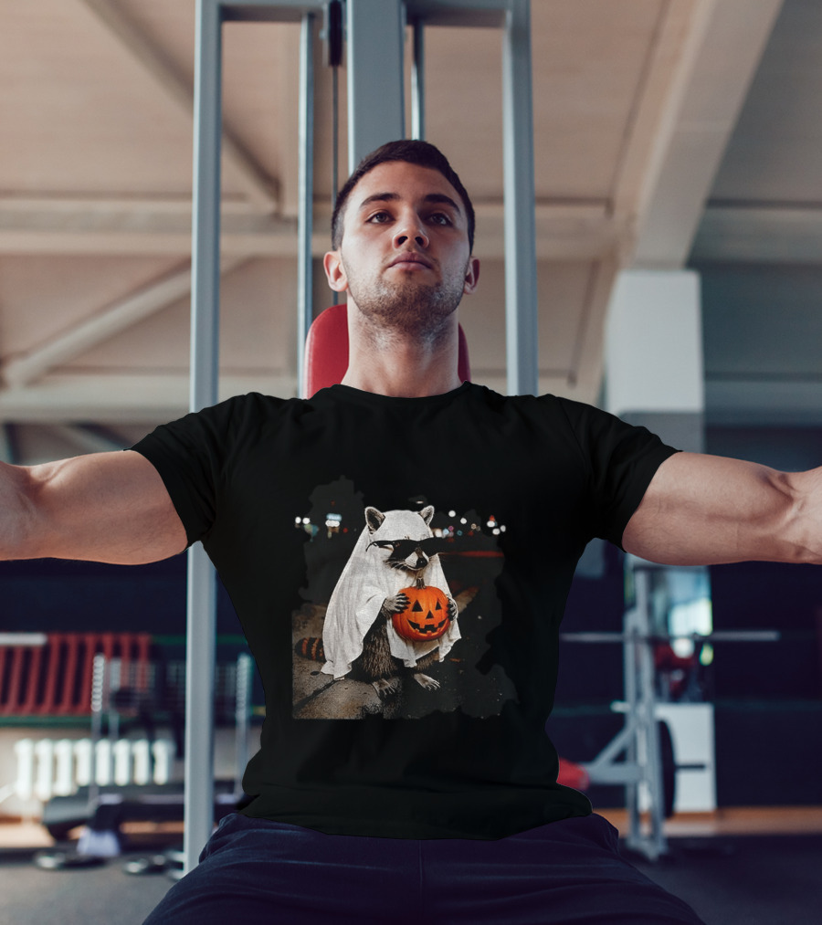 Raccoon Ghost Trick Or Treat Spooky Season Halloween T-Shirt
