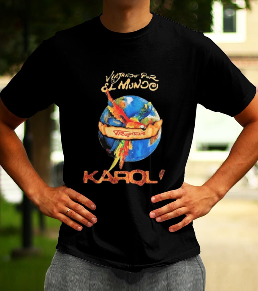 Viajando Por El Mundo Tropitour 2026 Karol G Dates T-Shirt