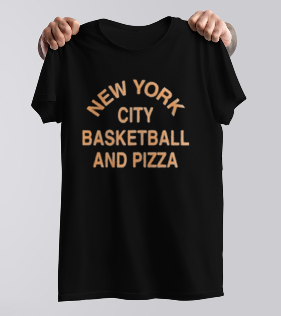 Local Hoops Heavy Indigo New York City Basketball And Pizza T-Shirt