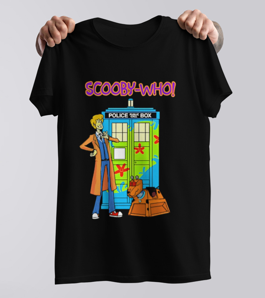 Scooby Who Shaggy Tenth Doctor Mystery Machine Painted Tardis K9 Robot T-Shirt