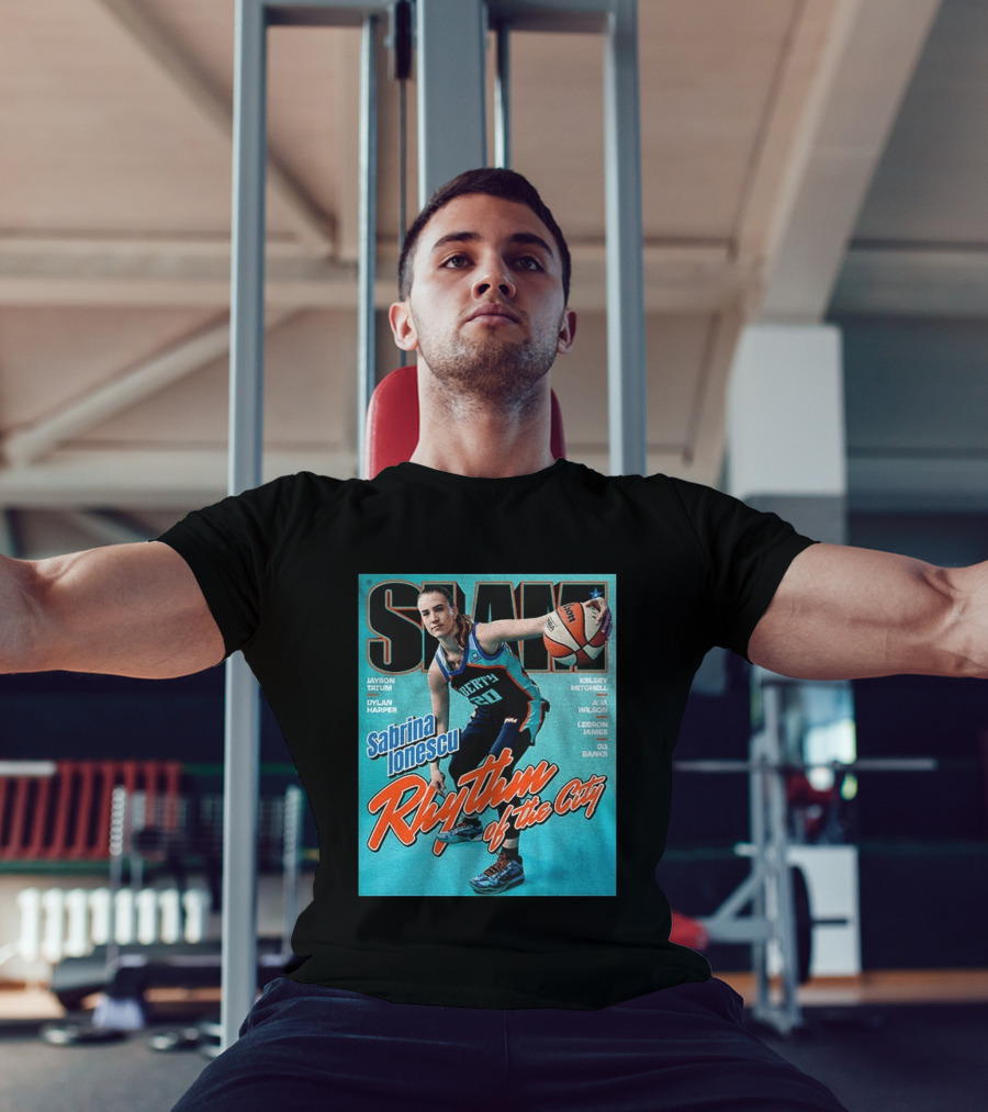 Slam Cover 264 Sabrina Ionescu Rhythm Of The City Liberty Basketball T-Shirt