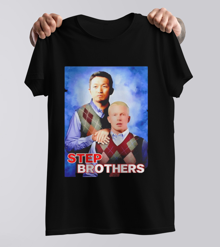 Step Brothers Two Men Argyle Vests Blue T-Shirt