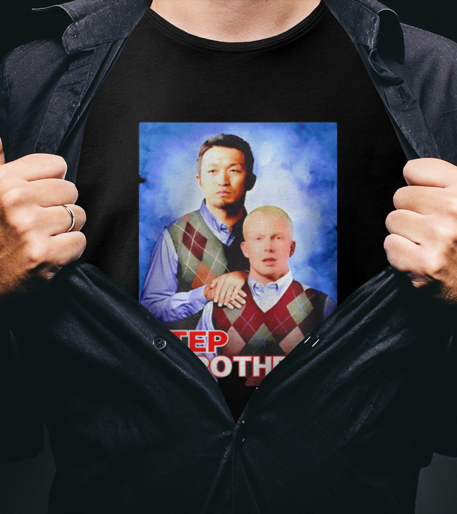 Step Brothers Two Men Argyle Vests Blue T-Shirt