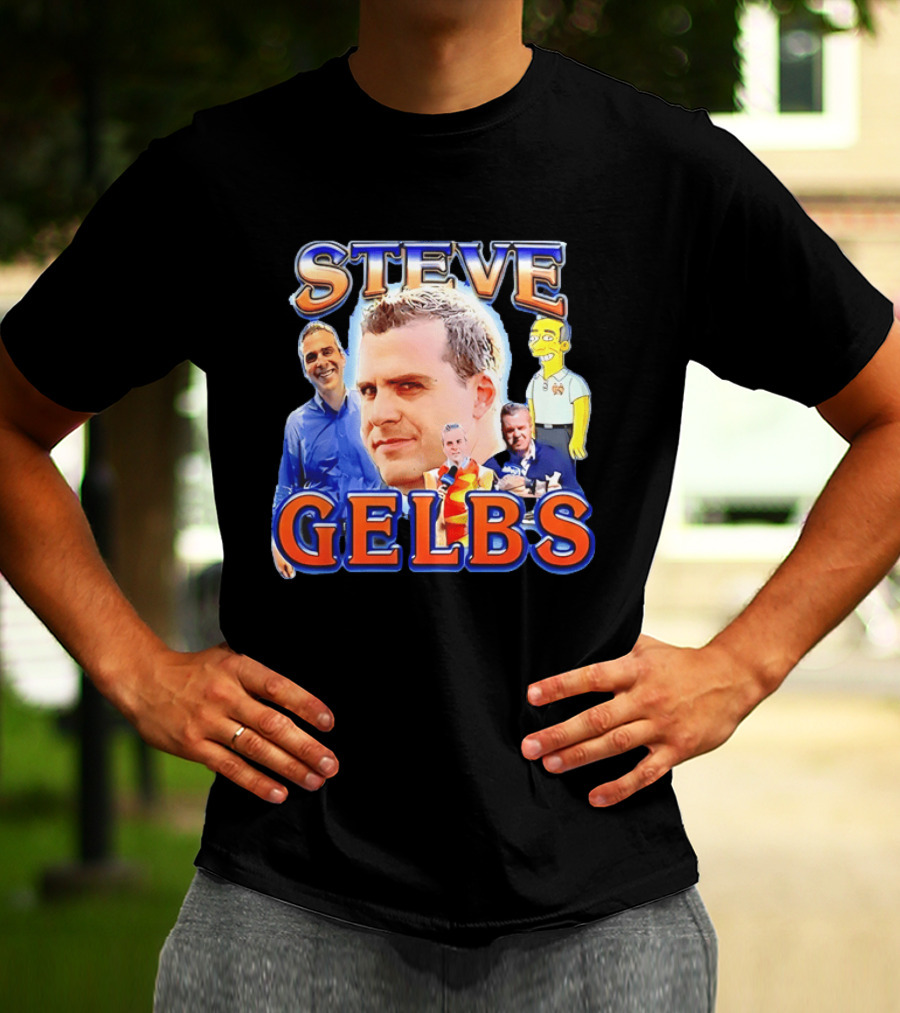 Steve Gelbs Bootleg Photo Collage Simpsonized Cartoon Hot Dog Suit T-Shirt