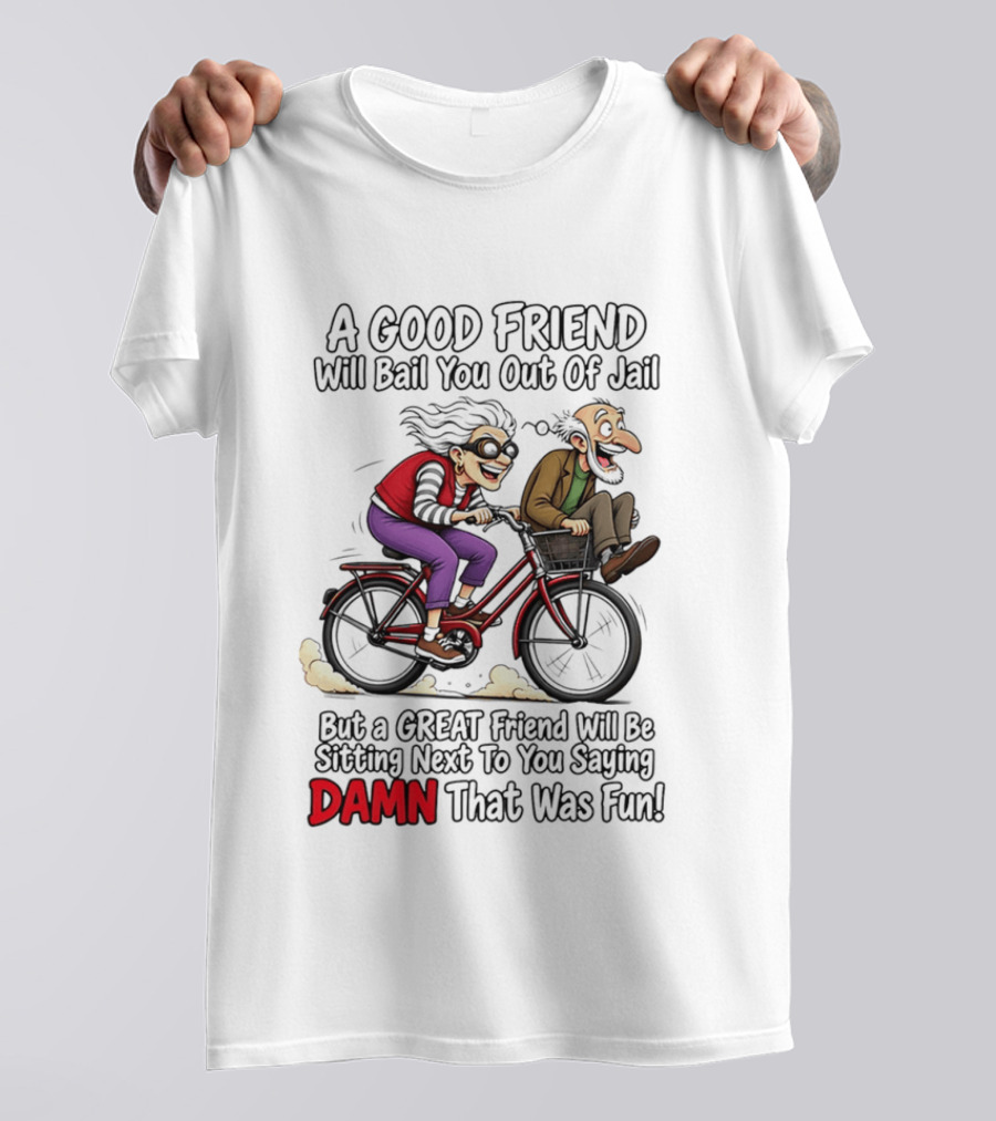 A Good Friend Will Bail You Out Of Jail Great Friend Sitting Next To You Saying Damn That Was Fun T-Shirt