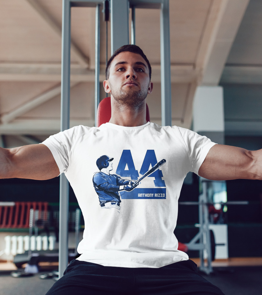 Anthony Rizzo 44 Swinging Blue Baseball Batter T-Shirt