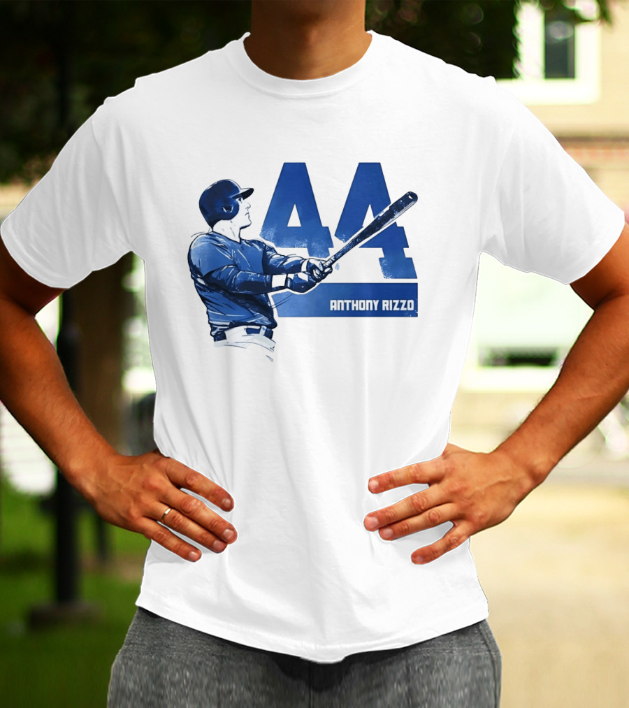 Anthony Rizzo 44 Swinging Blue Baseball Batter T-Shirt