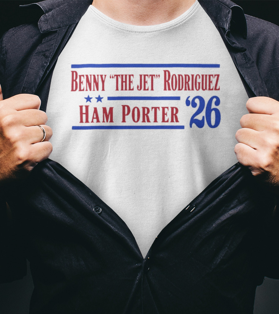 Benny The Jet Rodriguez Ham Porter 26 Stars Blue Lines T-Shirt