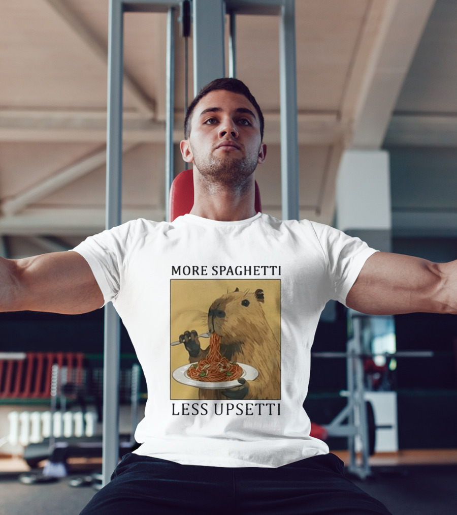 Capybara Eating Spaghetti More Spaghetti Less Upsetti T-Shirt