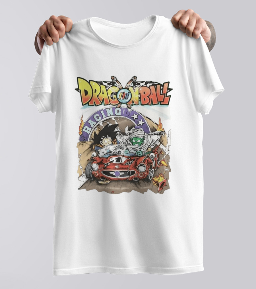 Dragon Ball Racing Goku Piccolo Red Racecar Adventure T-Shirt