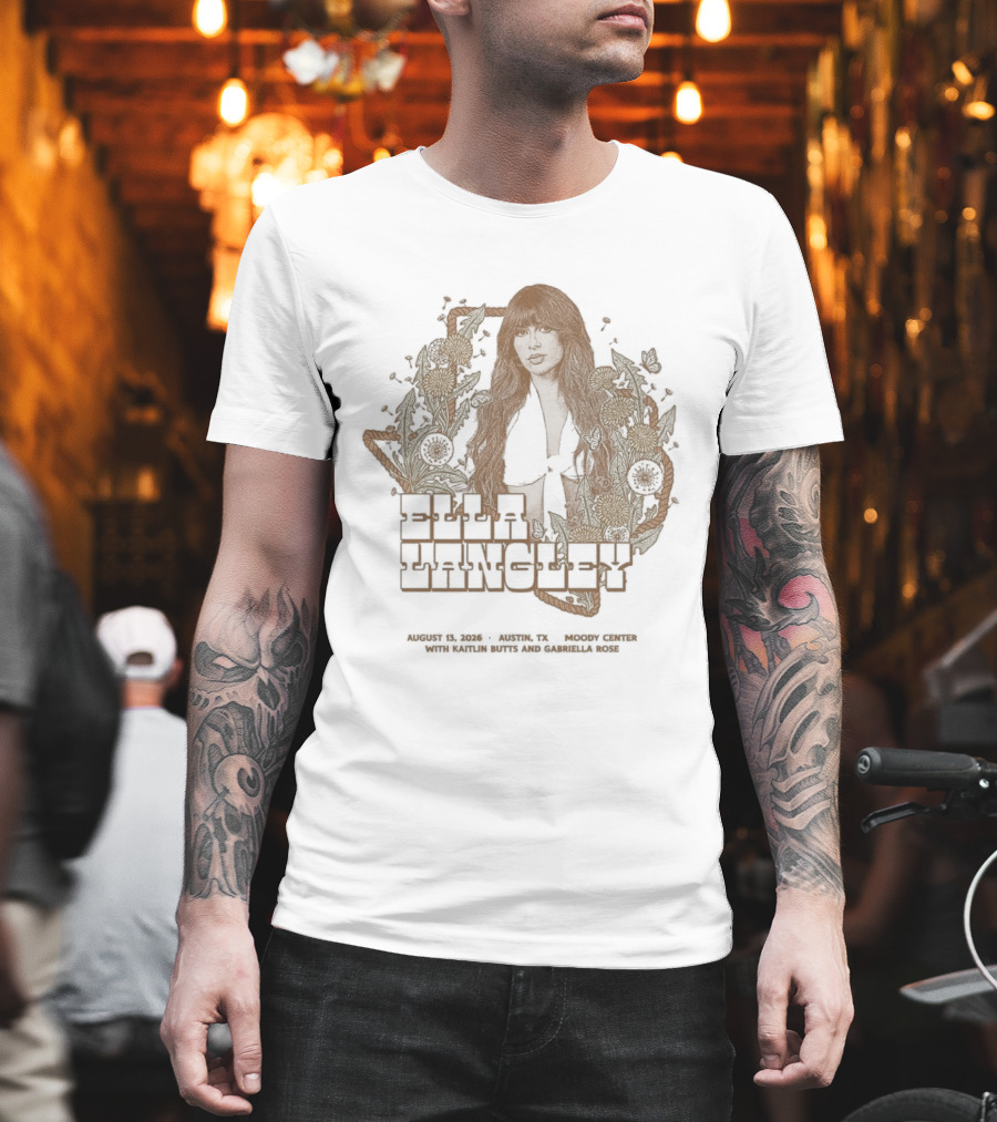 Ella Langley Moody Center 2026 Tour Austin Texas August 13th Vintage Floral Texas Map T-Shirt