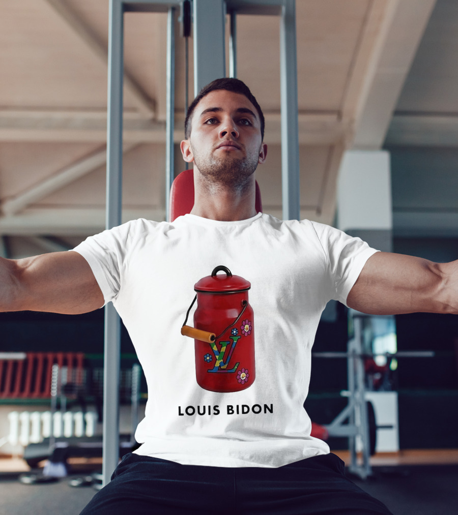 Louis Bidon Milk Jug Red Enamel Rainbow Monogram Flowers T-Shirt