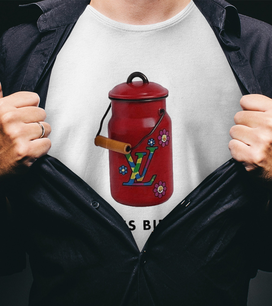 Louis Bidon Milk Jug Red Enamel Rainbow Monogram Flowers T-Shirt