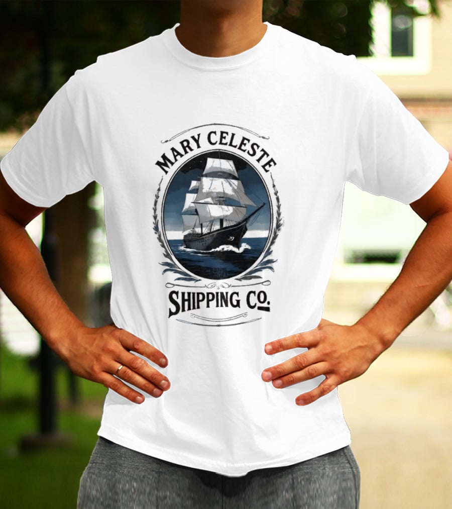 Mary Celeste Shipping Co Sailboat Ocean Adventure T-Shirt