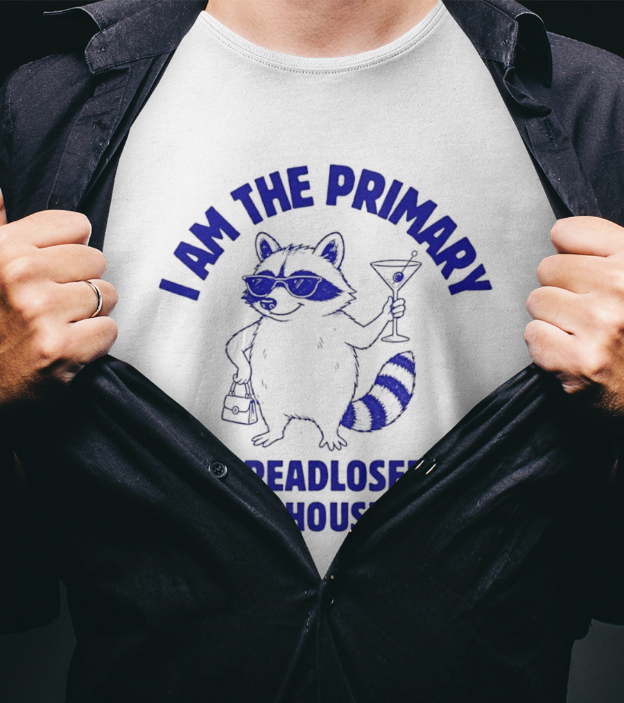 I Am The Primary Breadloser Of My Household Raccoon Sunglasses Martini Handbag T-Shirt