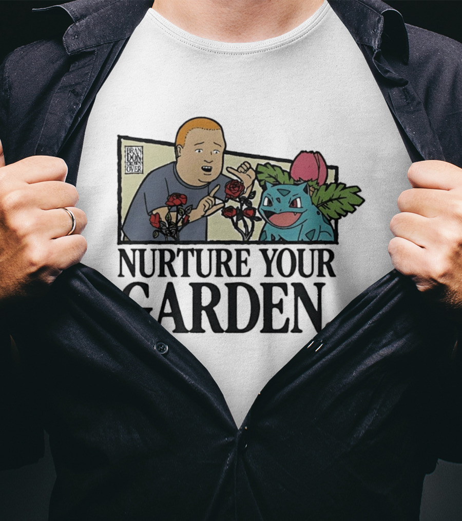 Bobby Hill Ivysaur Roses Nurture Your Garden Cartoon T-Shirt