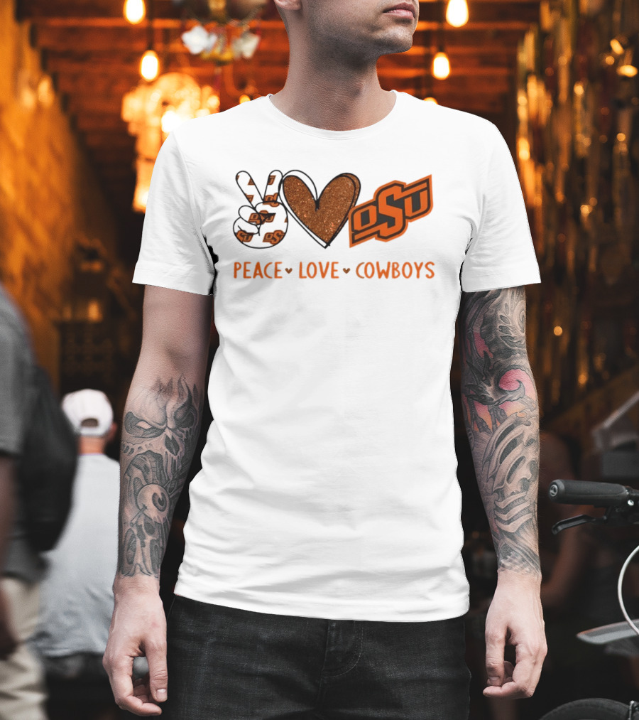 Peace Love OSU Oklahoma State Cowboys T-Shirt