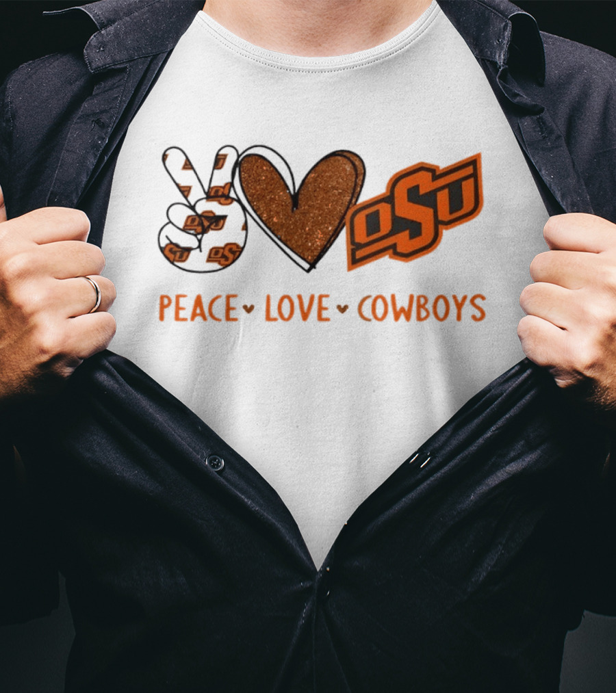 Peace Love OSU Oklahoma State Cowboys T-Shirt