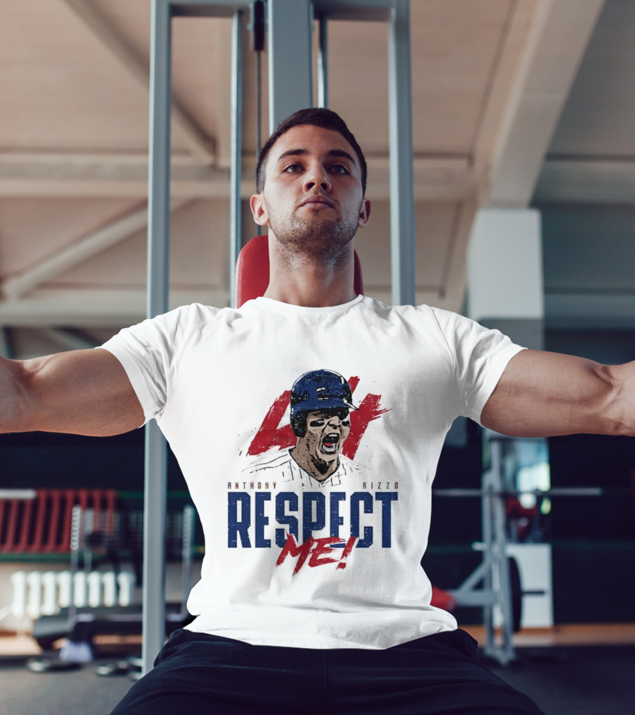 Anthony Rizzo Respect Me Screaming Baseball Player Distressed 44 Red T-Shirt