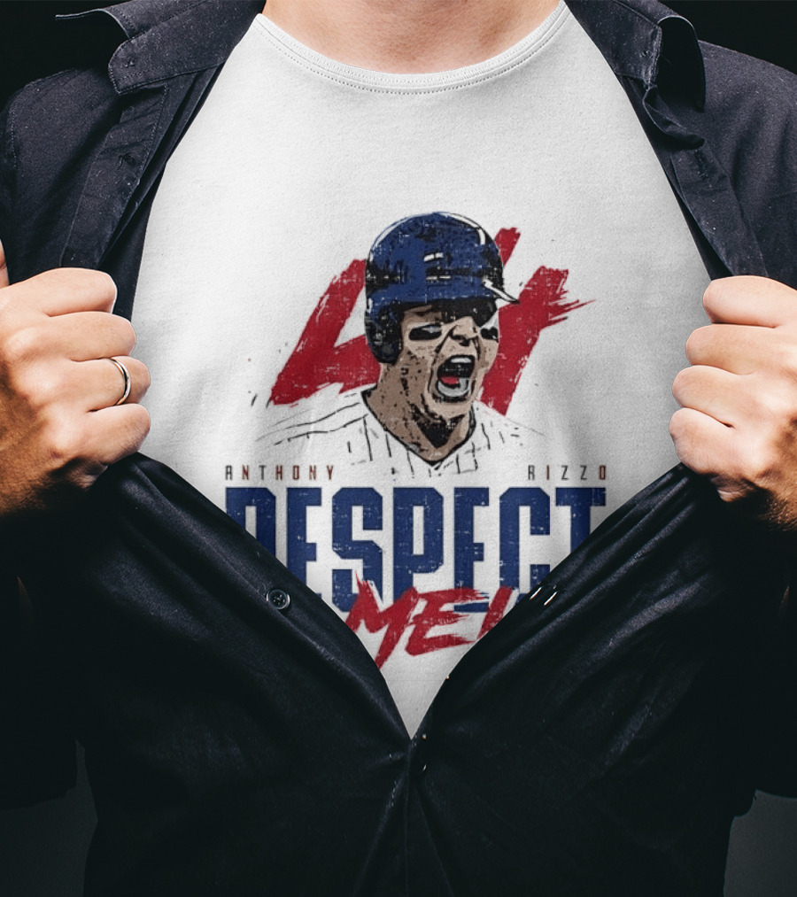 Anthony Rizzo Respect Me Screaming Baseball Player Distressed 44 Red T-Shirt