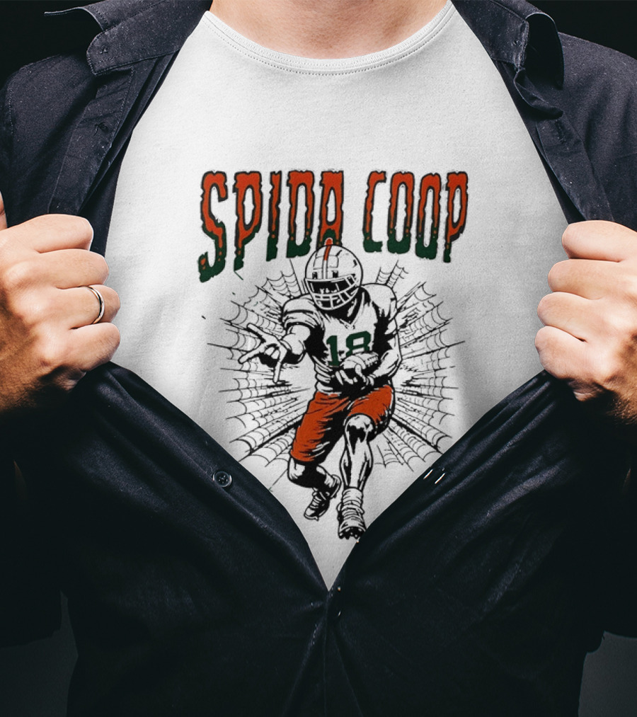 Spida Coop Miami Hurricanes Football Player Web T-Shirt