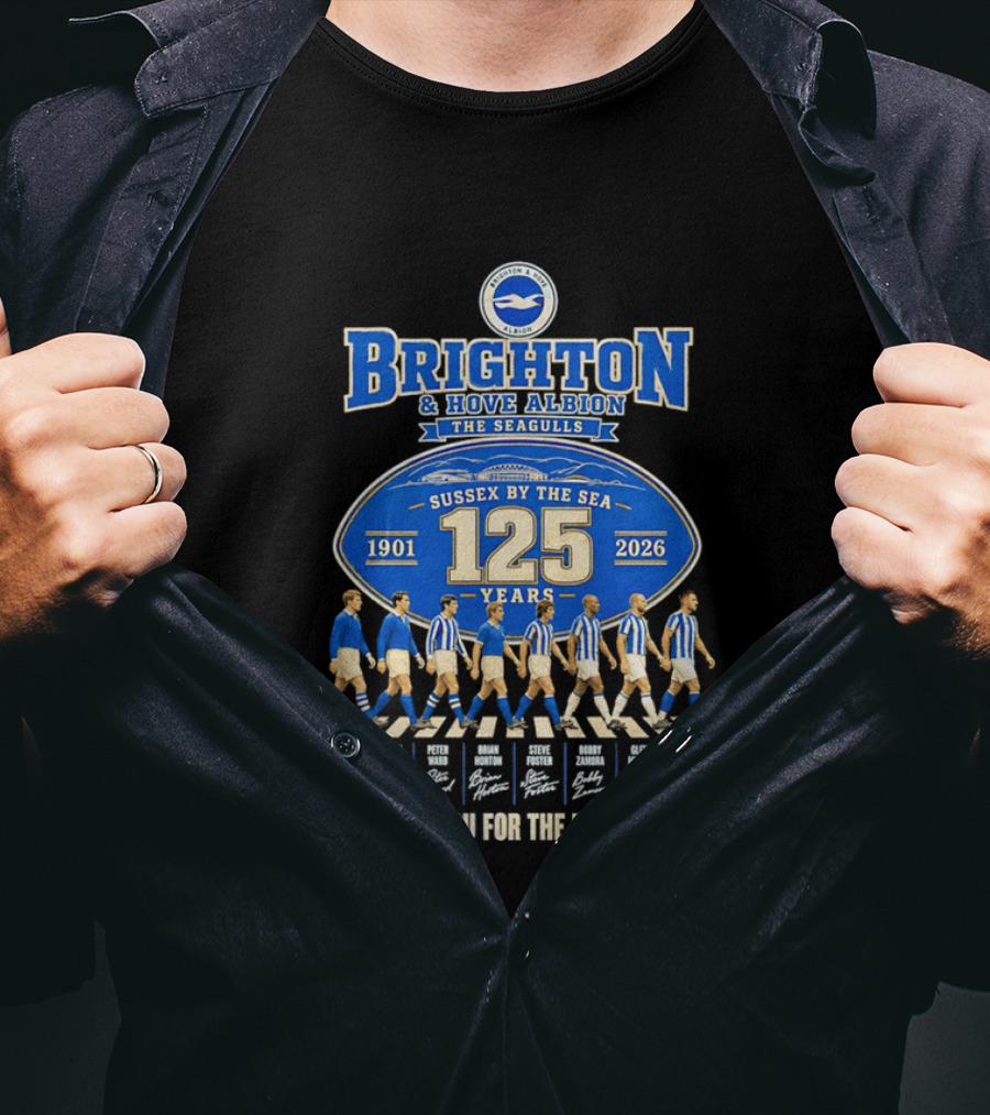 Brighton And Hove Albion The Seagulls Sussex By The Sea 125 Years 1901 2026 Thank You For The Memories T-Shirt