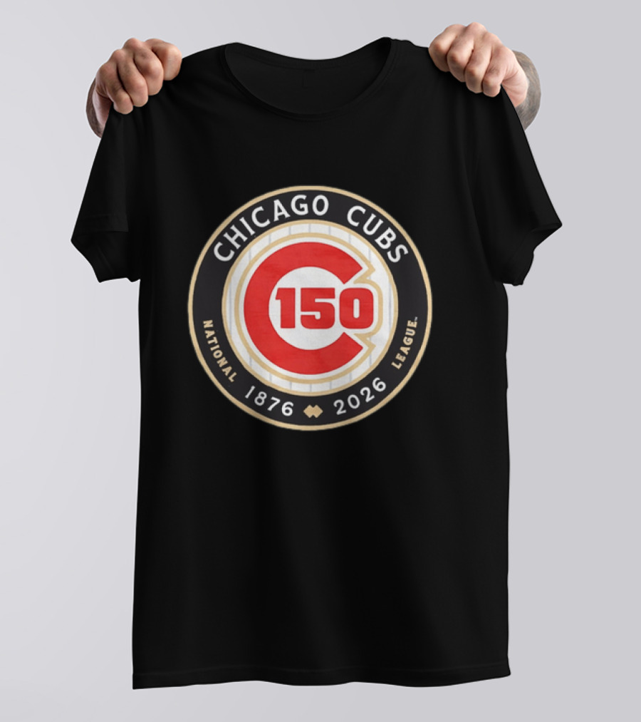 Chicago Cubs National League 150th Anniversary 1876 2026 Pinstripes T-Shirt