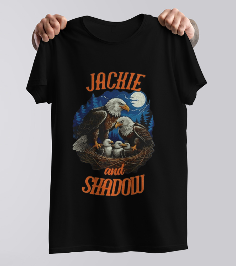 Jackie And Shadow Bald Eagles Together In Nest Under Moonlight 2012 2026 T-Shirt
