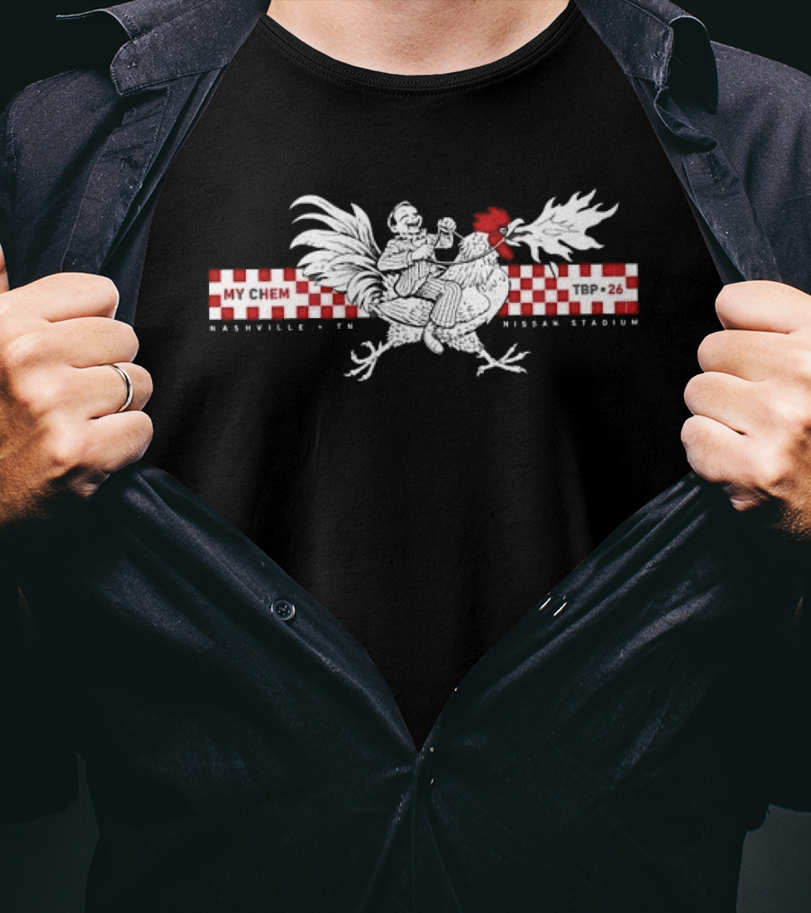 My Chemical Romance Nashville 2026 Event Nissan Stadium 13 August Man Riding Rooster T-Shirt