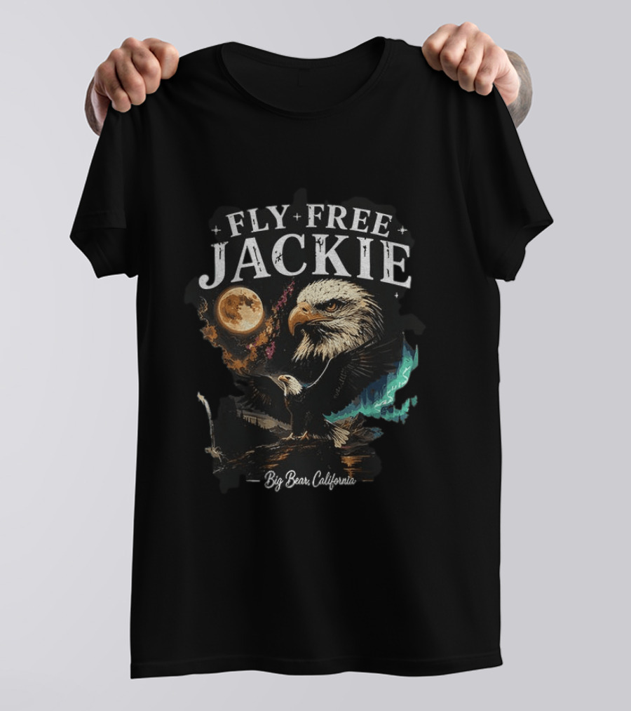 Fly Free Jackie Eagle Moon Big Bear California T-Shirt