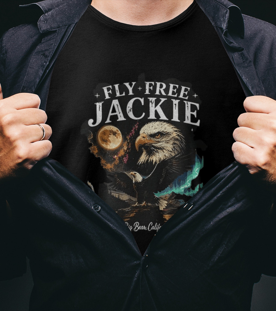 Fly Free Jackie Eagle Moon Big Bear California T-Shirt
