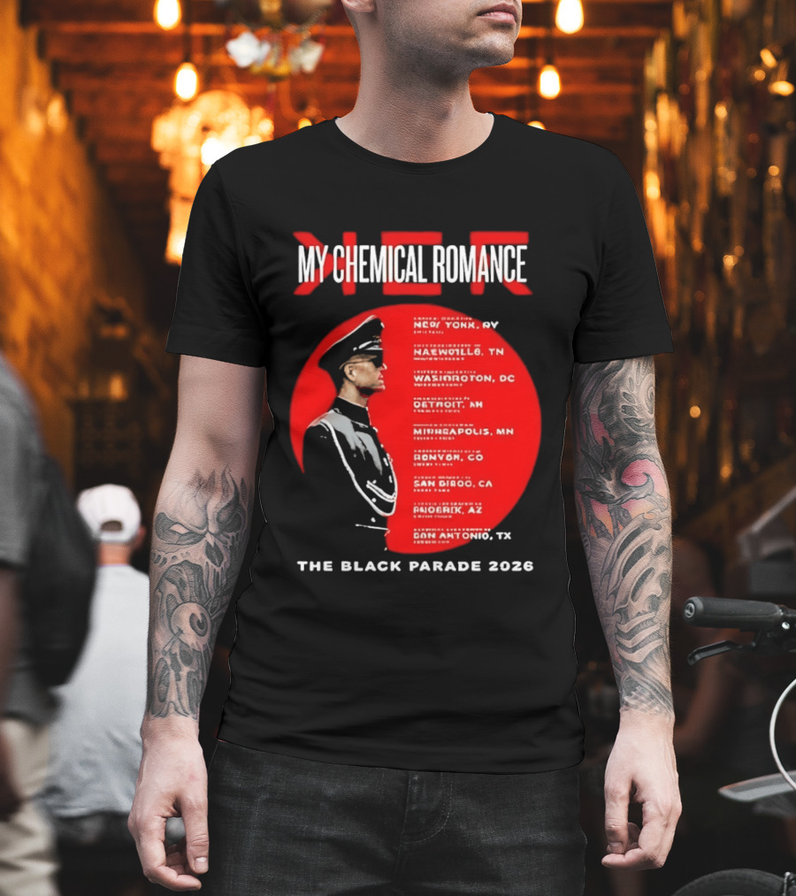 My Chemical Romance The Black Parade 2026 Tour Cities T-Shirt