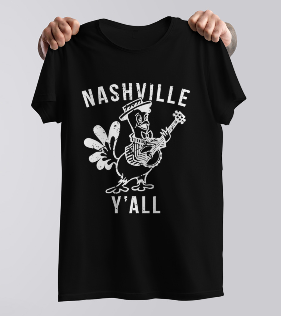 Nashville Y'all Turkey Playing Guitar T-Shirt