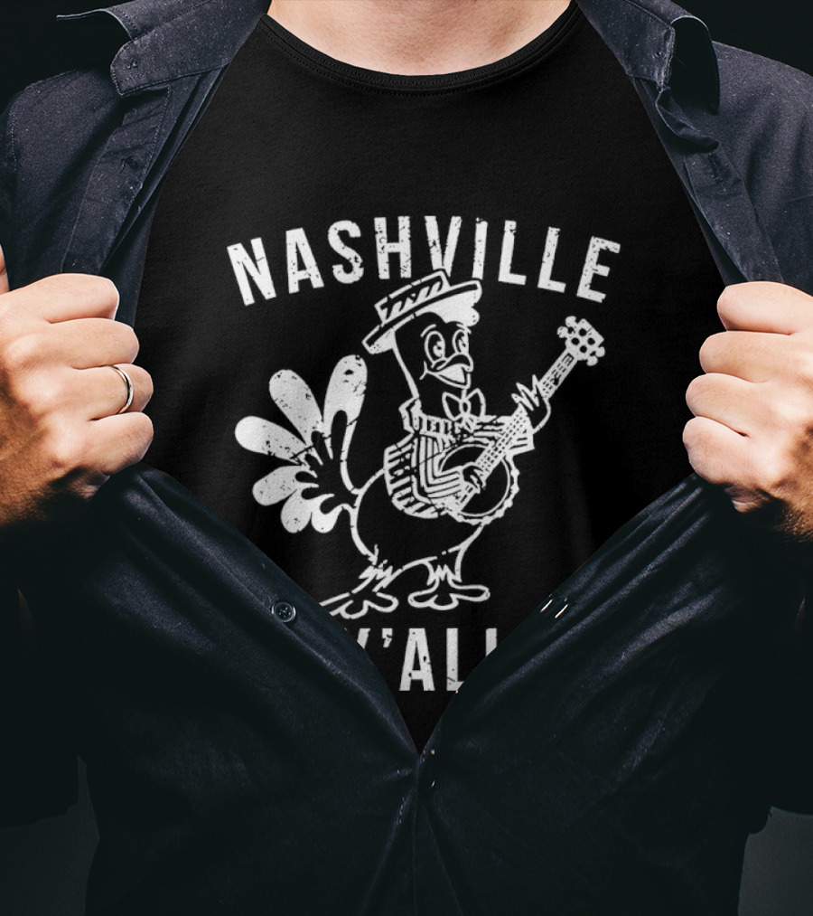 Nashville Y'all Turkey Playing Guitar T-Shirt