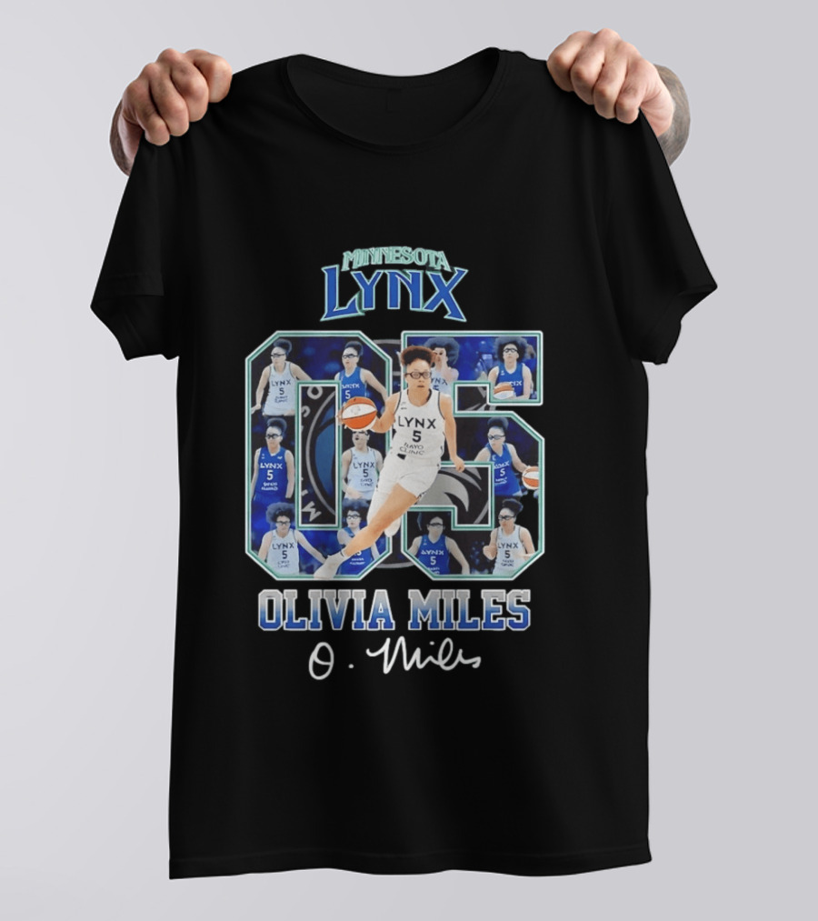 Minnesota Lynx Olivia Miles No 5 WNBA Collage T-Shirt