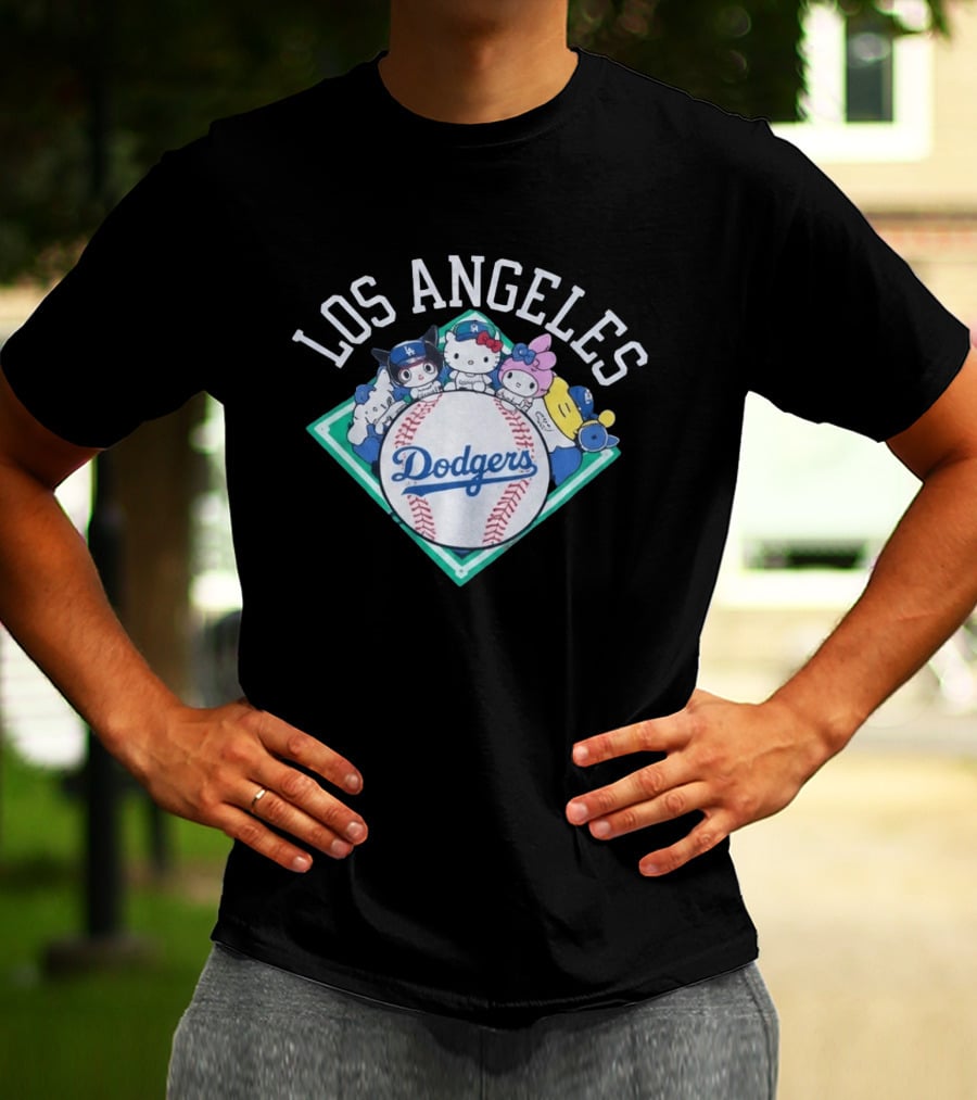 Hello Kitty And Friends Los Angeles Dodgers Collaboration T-Shirt