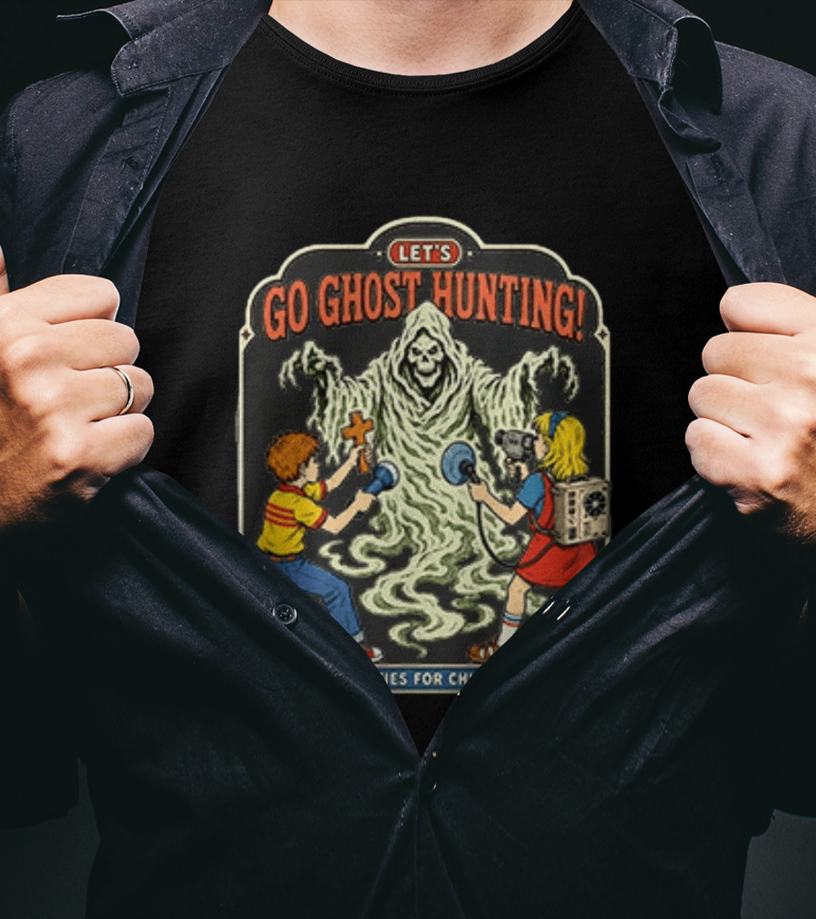 Let's Go Ghost Hunting Activities For Children With Scary Ghoul And Kids T-Shirt